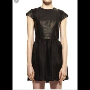 Beckley by Melissa leather silk dress black mini